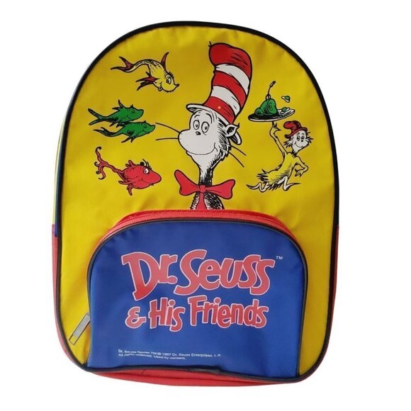 Dr. Seuss & His Friends Retro Backpack Multicolor 9x12 GUC - Picture 1 of 11